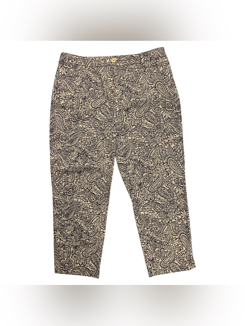 Talbots Black & Cream Paisley Chinos Size M